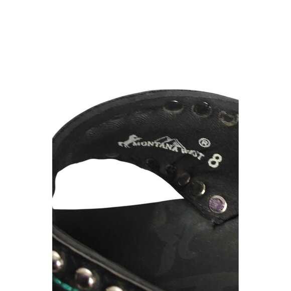 Montana West Shoes Womens Size 8 Black Wedge Flip Flop Sandals Rhinestone - Picture 3 of 10
